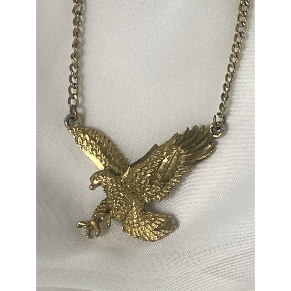 Vintage Gold Eagle Necklace – Biker/Rocker Style, Short Chain